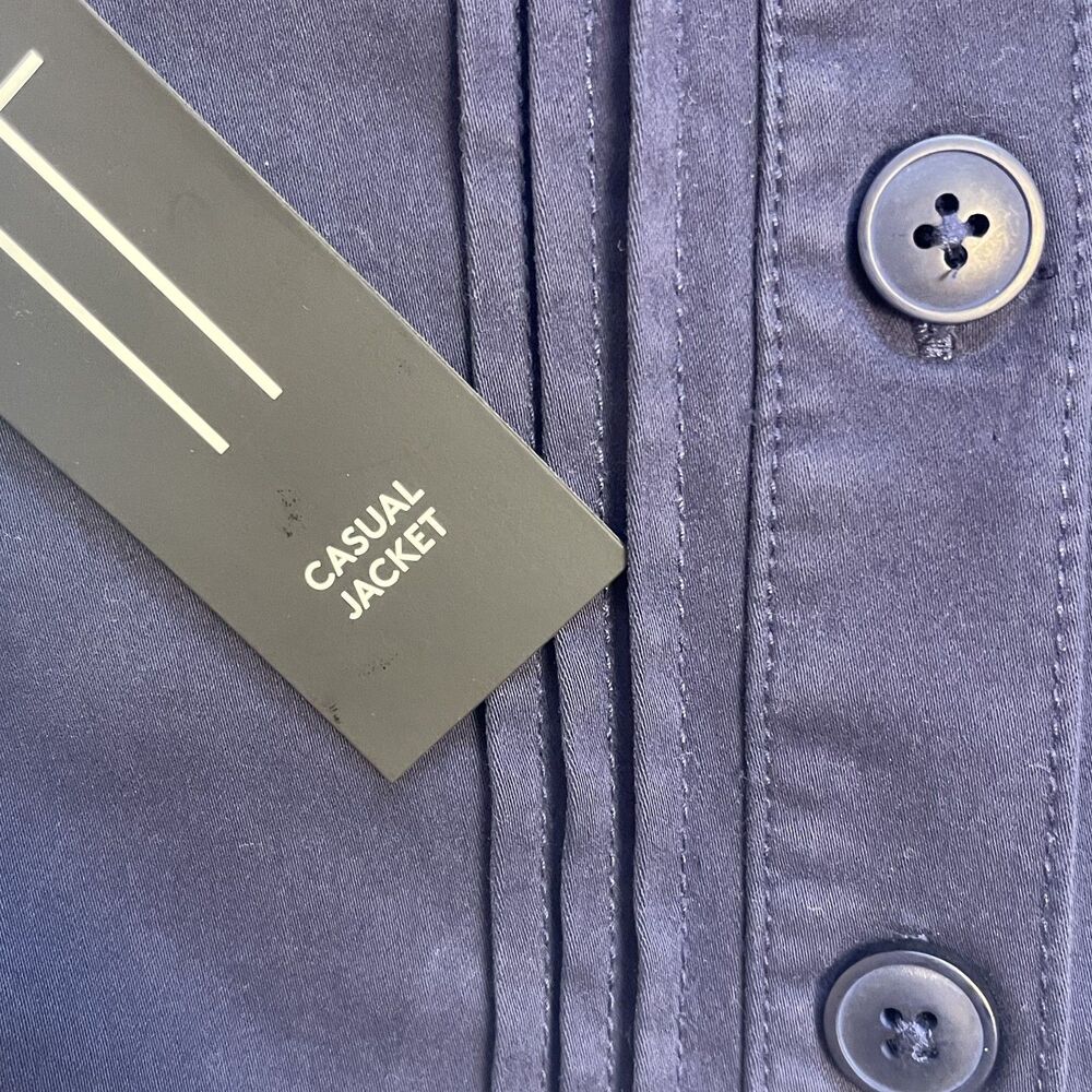 Liverpool Womens Navy Blue Shacket Sz S Button Up Cotton Blend Minimalist Casual - Picture 4 of 13